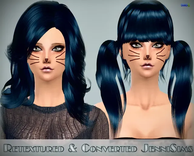 Sets Hairs Peggy, Elasims, Raon Converted Retexture by Jennisimsunanuevaexperiencia, Sims 4 hair CC