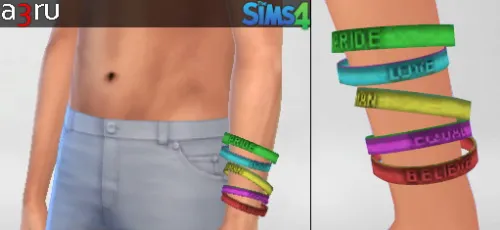 Pride Bands for YAM & YAF by A3ru, Sims 4 jewelry CC