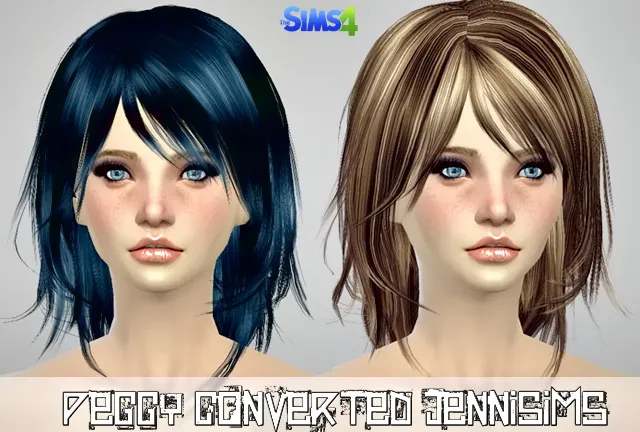 Peggy & Elasims conversions and retextures by Jennisimsunanuevaexperiencia, Sims 4 hair CC