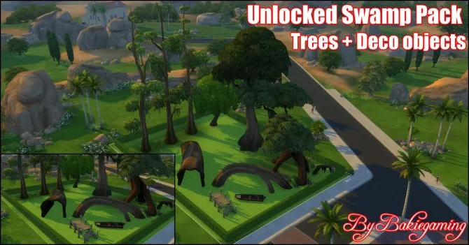 Unlocked Swamp Pack by Bakie, Sims 4 plants CC