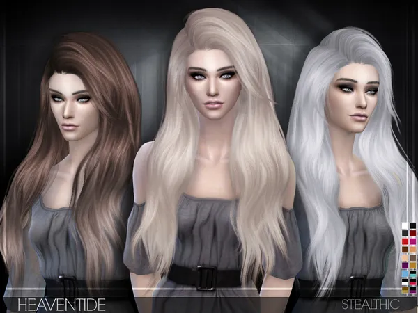 Heaventide female hair by Stealthic, Sims 4 hair CC