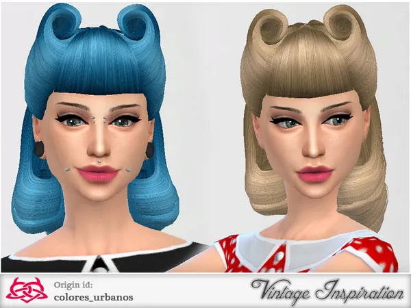 Victory Rolls 01 by Colores Urbanos, Sims 4 hair CC