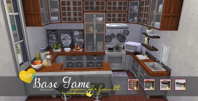 Base game recolors by Inabadromance, Sims 4 furniture CC