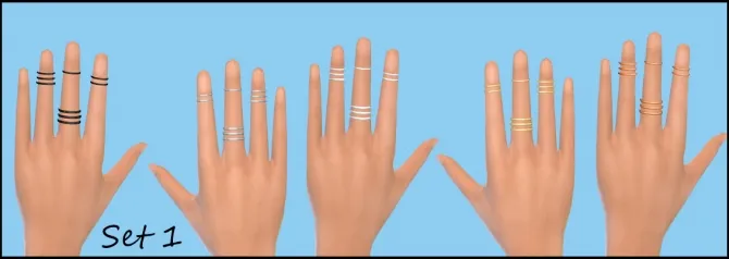 3 Sets of Stacked Rings for Females