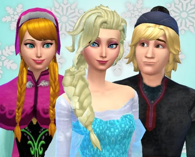 Elsa, Anna & Kristoff by mickeymouse254, Sims 4 sims CC