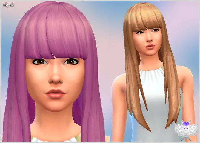 Super long hair with short bangs