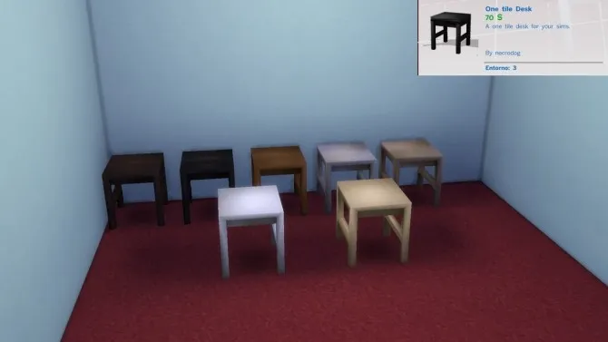 Necro’s one tile desk by necrodog, Sims 4 study CC