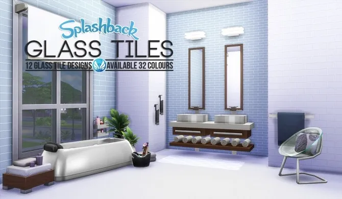Splashback Glass Tiles by Simsationaldesigns, Sims 4 walls & floors CC