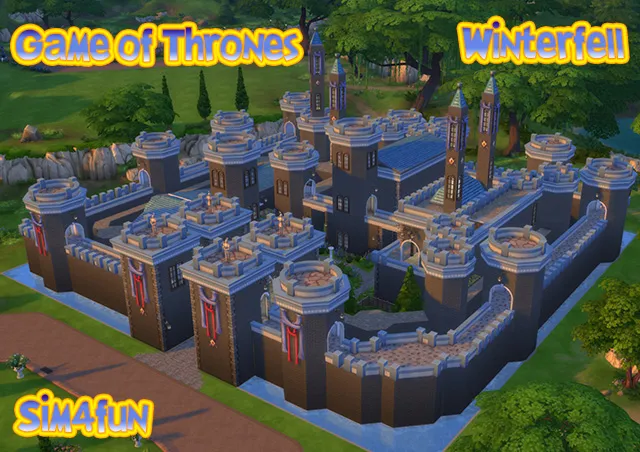 Game of Thrones Winterfell Castle by Sim4fun, Sims 4 residential lots CC