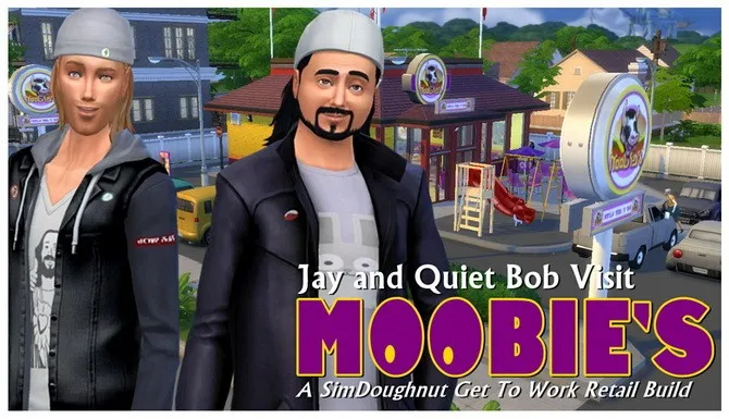 Moobie’s Fast Food Restaurant by Simdoughnut, Sims 4 community lots CC