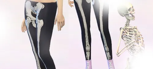 Full length skeleton leg tights
