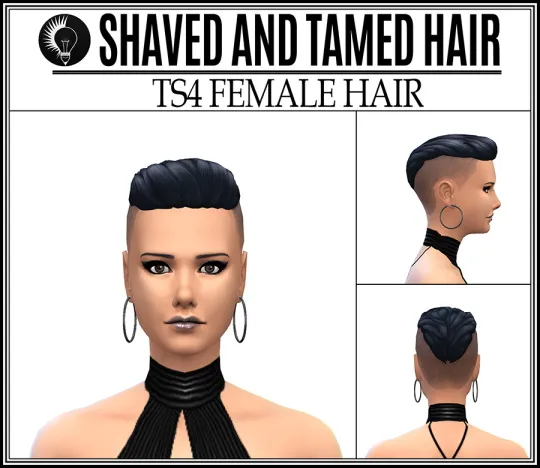 Shaved and tamed hair by Jorgha Haq, Sims 4 hair CC