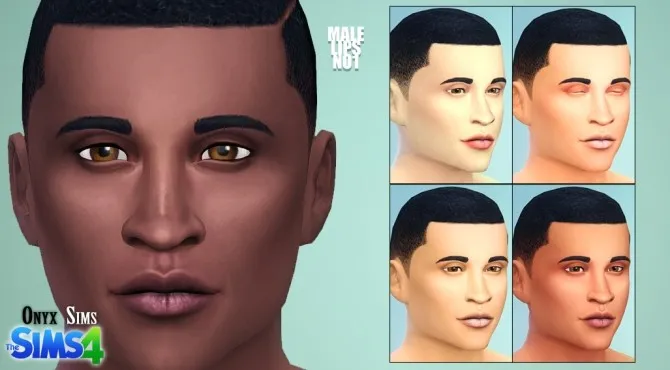 Male Lips No1 by Kiara Rawks, Sims 4 lips CC