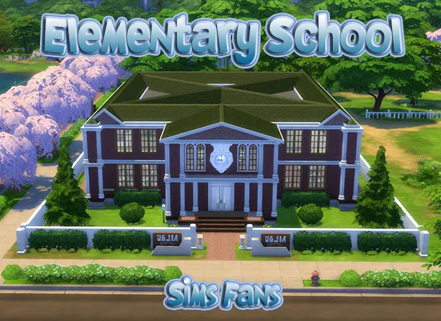 Elementary School by Sim4fun, Sims 4 community lots CC