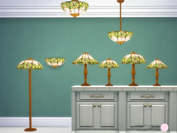 Tiffanys Lamp Set by DOT, Sims 4 lighting CC