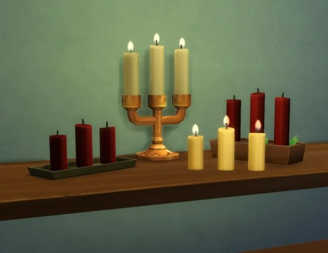 Candles + Candle Holders by plasticbox, Sims 4 decor CC