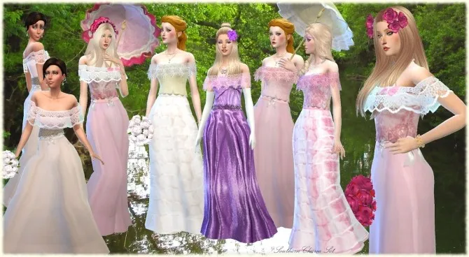 Southern Romantic Charm Top, Skirt, Parasol