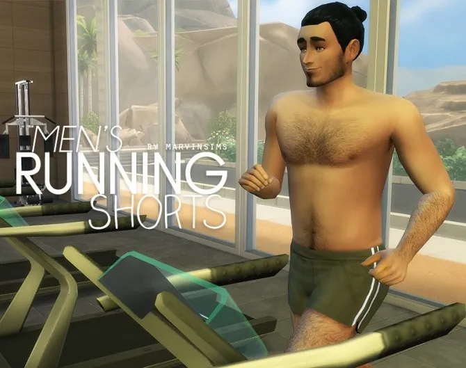 Men’s Running Shorts by Marvinsims, Sims 4 male clothes CC