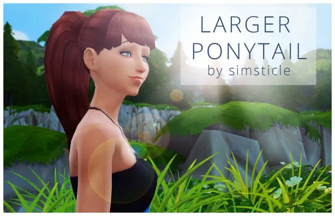 Larger Ponytail by Simsticle, Sims 4 hair CC