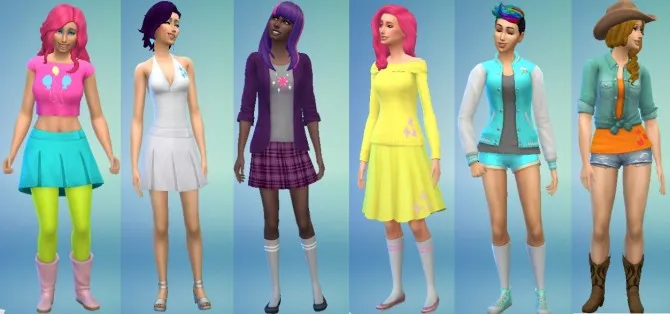 My Little Pony Themed Clothing and Hair by TheUselessMedic, Sims 4 female clothes CC