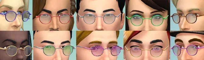 Small Round Glasses and Shades by Esmeralda, Sims 4 glasses & sunglasses CC
