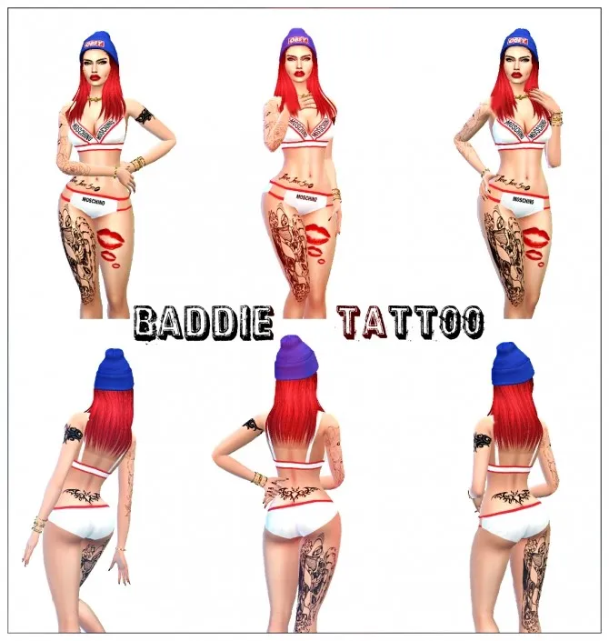 Baddie Tattoo by StreetxSims, Sims 4 makeup CC
