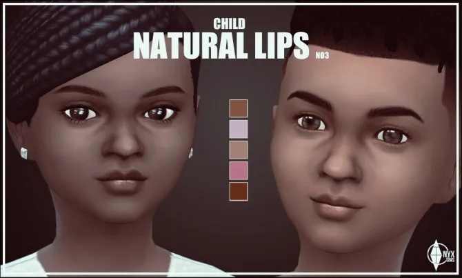 CU Natural Lips for Kids by Onyxsims, Sims 4 lips CC