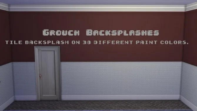Tile backsplash in 38 paint colors by Grouchy Old Sims, Sims 4 walls & floors CC