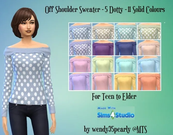 Off Shoulder Sweater with Fold 16 Colours