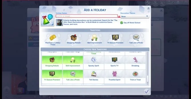 Make Hidden Holiday Traditions Selectable