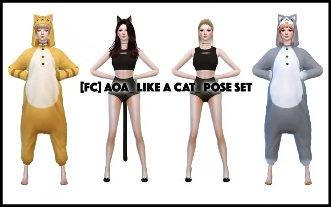 AOA Like A Cat pose set