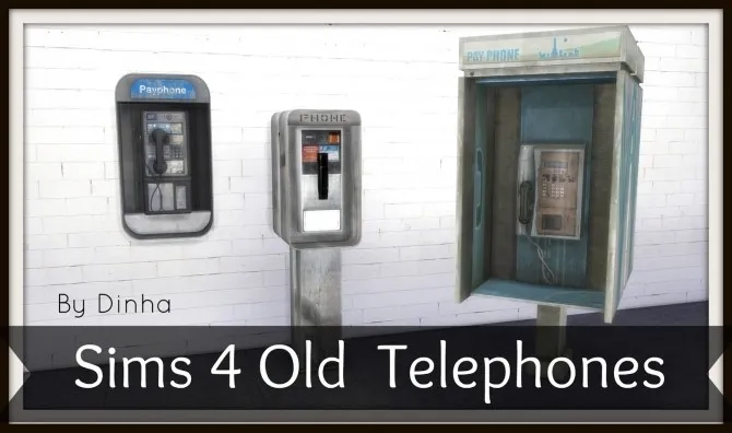 Old Telephones by Dinha Gamer, Sims 4 decor CC