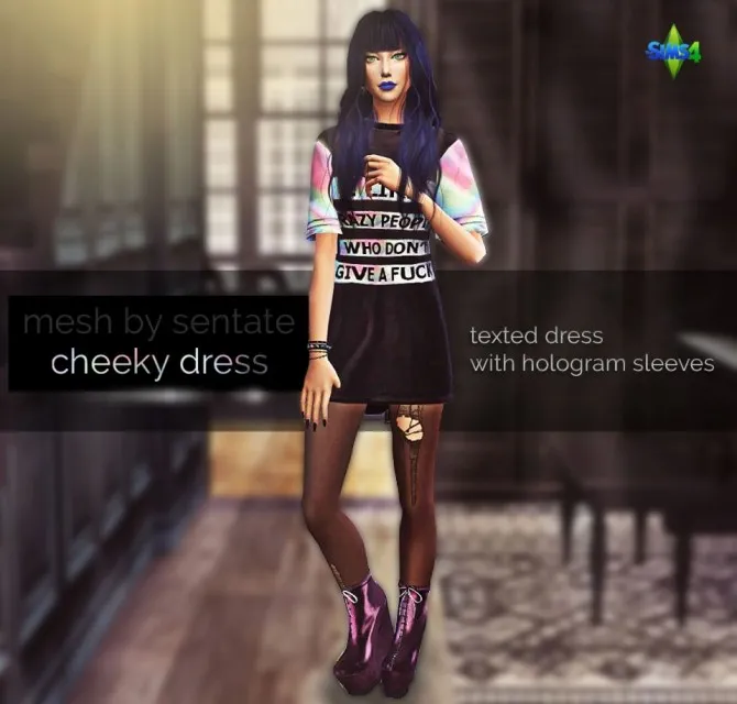 Cheeky Dress by Rimshardshop4, Sims 4 female clothes CC
