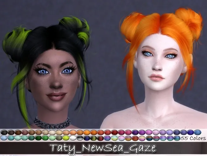 Newsea Gaze hair retexture by Taty86, Sims 4 hair CC