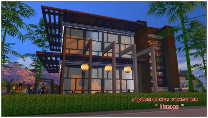 Japan restaurant by Sims3 By Mulena, Sims 4 community lots CC