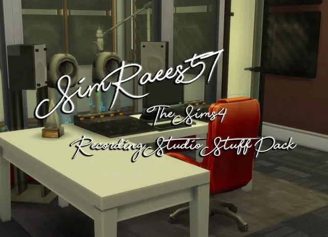 Recording Studio Stuff Pack by SimRaees57, Sims 4 decor CC