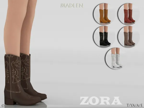 Madlen Zora Boots by MJ95, Sims 4 female shoes CC