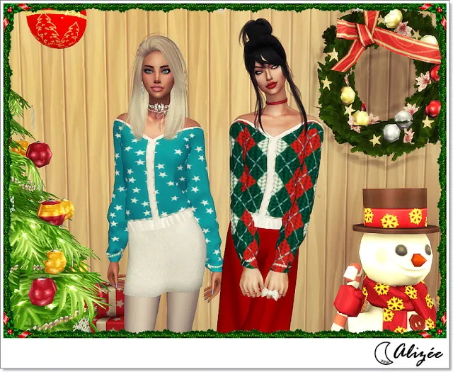 ALIZEE TOP by Blue8white, Sims 4 female clothes CC