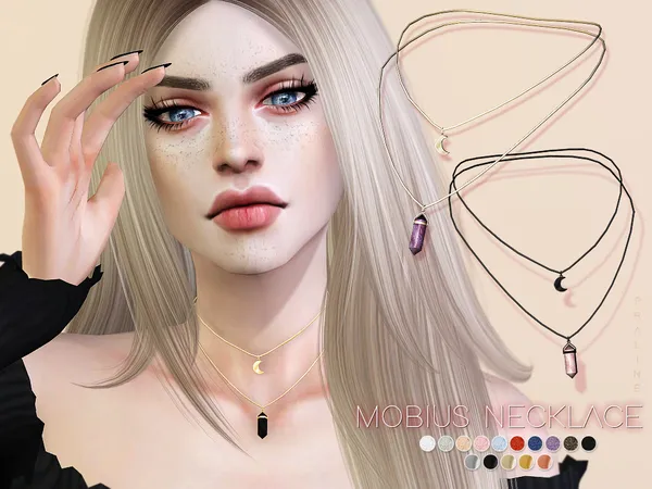 Mobius Necklace by Pralinesims, Sims 4 jewelry CC