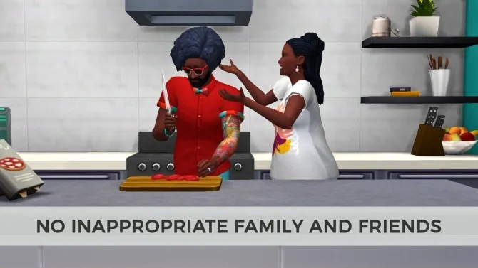 No Inappropriate Family and Friends updated for 1.37 by edespino, Sims 4 Relationship and Social mod