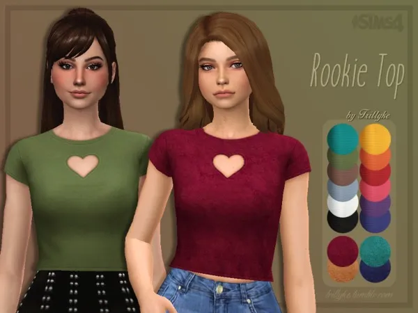 Rookie Top by Trillyke, Sims 4 female clothes CC