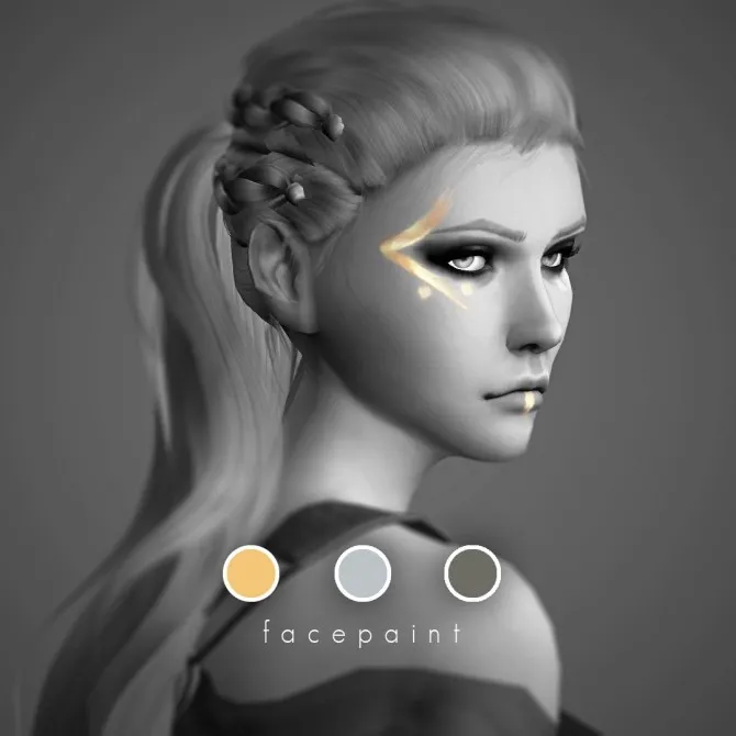 Queen Lagertha Facepaint by Magnolianfarewell, Sims 4 facepaint CC