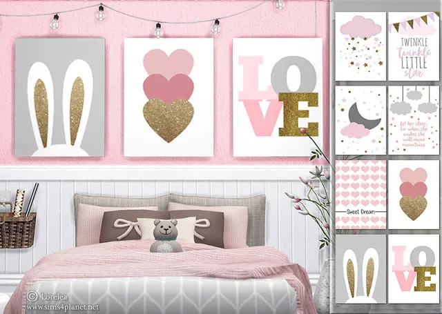 Kids Posters #2 by Lorelea S4, Sims 4 decor CC