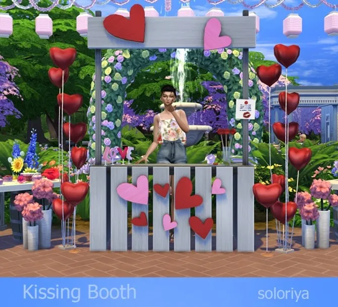 Kissing Booth (decorative) by soloriya, Sims 4 decor CC