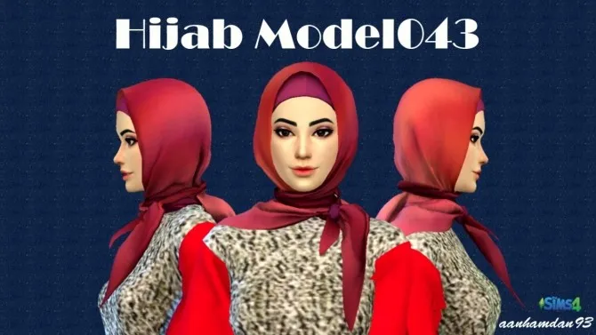Hijab Model043 & Kaftan Abaya by Aanhamdan93, Sims 4 female clothes CC