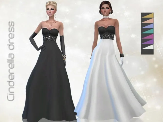 Cinderella dress by Simalicious, Sims 4 female clothes CC