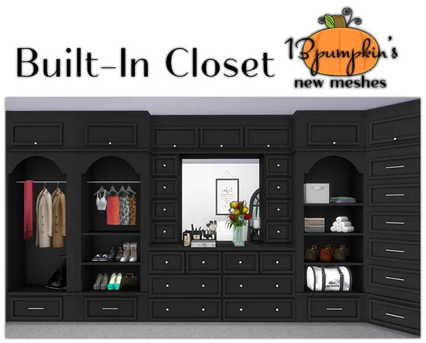 Built-In Closet by 13pumpkin31, Sims 4 furniture CC