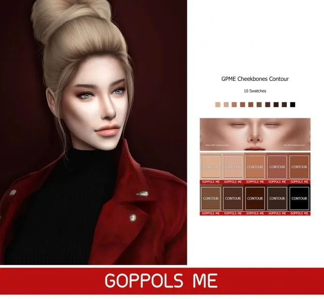 GPME Cheekbones Contour by Goppolsme, Sims 4 skins CC