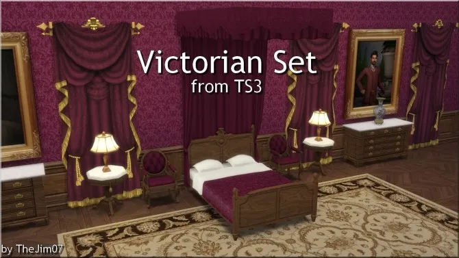 Victorian Set from TS3 by TheJim07, Sims 4 bedroom CC