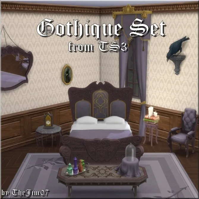 Gothic Set from TS3 by TheJim07, Sims 4 bedroom CC